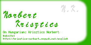 norbert krisztics business card